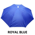 Hands-free headwear umbrella hat for fishing and sun protection in royal blue finish - Sapphire Blue