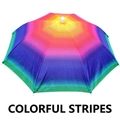 Headwear fishing umbrella hat with rainbow stripe patterns and sun protection features - Rainbow Stripes
