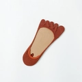 Reddish-brown low-cut five-finger invisible socks for women in soft cotton material - One Size / Orange Red