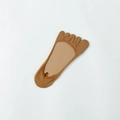 Brown minimalist five-finger hidden liner socks in pure cotton for women - One Size / Turmeric