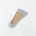 Gray five-finger invisible boat socks for women with minimalist cotton design - One Size / Light Gray