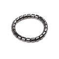 Minimalist black beaded magnetic hematite stretch bracelet with polished cylinders - Cylindrical Beads