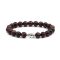 Tigerauge- und Achat-Armband mit Elefanten-Anhänger aus polierten Natursteinperlen - Rotes Tigerauge