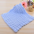 Soft light blue six-layer muslin cotton baby washcloth with honeycomb bubble texture - Sky Blue