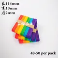 Rainbow wooden craft sticks 114x10x2mm for DIY creative handmade projects 50pcs - Colored 114mm*10mm*2mm / 50 Pcs/Bundle