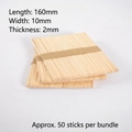 50 pieces of 160mm natural wood craft sticks in a bundle for DIY handmade modeling - Natural Wood 160mm*10mm*2mm / 50 Pcs/Bundle
