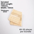 Macro shot of 140mm serrated wooden sticks for DIY crafts and popsicle art creation - Serrated Wooden Stick / 50 Pieces/Pack / Natural Wood Color