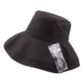 Chapeau de soleil femme à large bord en coton noir avec jugulaire amovible - Env. 58cm / Noir