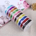 Set of 10 multicolor stretchy crystal elastic strings for DIY jewelry making - 0.8mm / Multi-color
