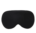 Silk sleeping mask in solid black with premium soft piping and light blocking fabric - Black