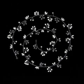 Long bridal handmade pearl headband with crystal vine design on black background - 1m / Silver