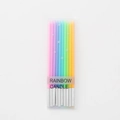 Candele di compleanno arcobaleno con stelle, set da 12 pezzi per decorare torte - Motivo a stella / 10 Pezzi/Scatola di Plastica / Arcobaleno