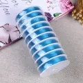 Set of 10 rolls of blue elastic crystal string for DIY jewelry making and beading - 0.8mm / Lake Blue