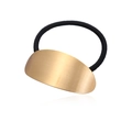 Coletero minimalista con un detalle ovalado de metal dorado cepillado elegante - Mate cepillado / Dorado