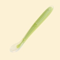 Grass green baby training silicone spoon with soft feeding tip and embossed handle grip - Green