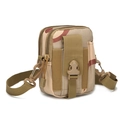 Tactical waist bag in desert camouflage with double zippers and detachable shoulder strap - Tri-Color Desert Camouflage / One Size (12x9x17cm)