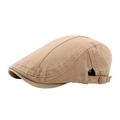 Berretto piatto classico in cotone twill kaki con fibbia laterale in metallo regolabile - Regolabile / Beige