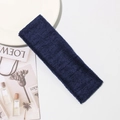 Detailed texture of thick dark blue cotton terry cloth headband for sports and yoga - 18cm*6cm / Navy Blue