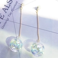 Orecchini lunghi a goccia in vetro cangiante con catena dorata e luce naturale - E1398-1 Stile Lungo / Oro