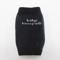 Breathable black cotton baby kneepads with white baby kneepads text print - Black