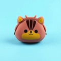 Cute pink silicone animal coin purse with a durable metal clasp closure and soft finish - Squirrel