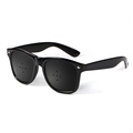 Classic black pinhole glasses with multiple small holes for vision correction aid - Black 5-Hole