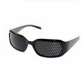Black stenopeic pinhole glasses for vision correction and eye muscle relaxation - Regular Black Sport Full-Hole