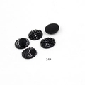 Black round fish scale resin gems and smooth flatback cabochons in 14mm size - No.14 (Black)