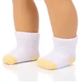 Knitted doll socks in white and yellow for 18 inch American girl dolls footwear - White Yellow Splicing