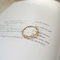 Anillo de plata 925 trenzado en color oro con diseño abierto ajustable de estilo moderno - Estilo de Nudo Retorcido (J-759)