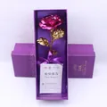 24K gold foil rose in purple petals with matching gift box for Valentine's Day - Rose Red