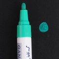 Marqueur peinture GANA turquoise avec détail de la pointe et échantillon de couleur - Vert