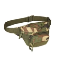 Canvas camouflage waist bag with adjustable army green belt and tactical elastic cords - Jungle Camouflage