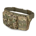 Tactical nylon camouflage waist bag with three zip pockets and adjustable buckle strap - MultiCam