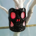 Black skull LED candle lamp with glowing red eyes for gothic Halloween party decor - Skull Light-Black Red Eyes
