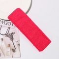 Detailed texture of rose red cotton terry cloth headband for yoga and sports - 18cm*6cm / Rose Red