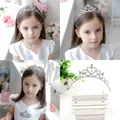 Cerchietto a corona per bambini in lega d'argento con strass scintillanti a cuore - Argento Forma di Cuore Bambini (D14#)