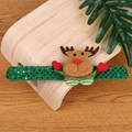 Detail of reindeer snap bracelet with green sequins and plush reindeer head charm - Sequin Reindeer - With LED