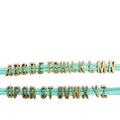Turquoise cord bracelets featuring 26 antique bronze finish alphabet beads from A to Z - Letter A / Antique Bronze