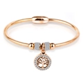 Roségouden Levensboom armband met slangenketting en magneetsluiting op witte achtergrond - Roségoud