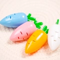 Cute candy-colored carrot pencil sharpeners in blue, pink, yellow and white for students - Mixed Colors