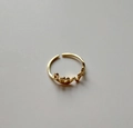 Minimalistischer verstellbarer Love Ring in Gold mit herzförmigem Buchstaben O Design - LOVE-Ring / 18K Gold