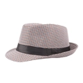 Houndstooth jazz fedora hat in brown and black with elegant black satin ribbon band - 58cm / Coffee Houndstooth