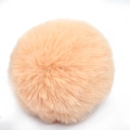 Cute 8cm orange faux rabbit fur pompom keychain for women's handbag and car decoration - Khaki