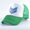 Détail du dos en maille verte et de l'imprimé surfeur sur la casquette blanche - M (56-59cm) / Vert