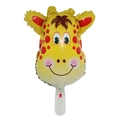 Mini ballon girafe en aluminium avec taches rouges et tige pour fêtes d'enfants - Petite Tête de Girafe