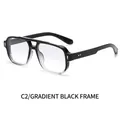 Occhiali aviator quadrati con doppio ponte e montatura nera sfumata stile moderno - Montatura Nero Sfumato