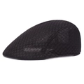Breathable black mesh beret hat for outdoor sun protection with lightweight fabric - M (56-58cm) / Black