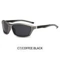 Sport sunglasses with coffee frame and black gray lenses for outdoor cycling activities - Gunmetal Frame Black Grey Lens
