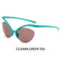 Lunettes soleil papillon vert paon avec verres thé foncé pour femmes élégantes - Monture Vert Foncé Verres Thé